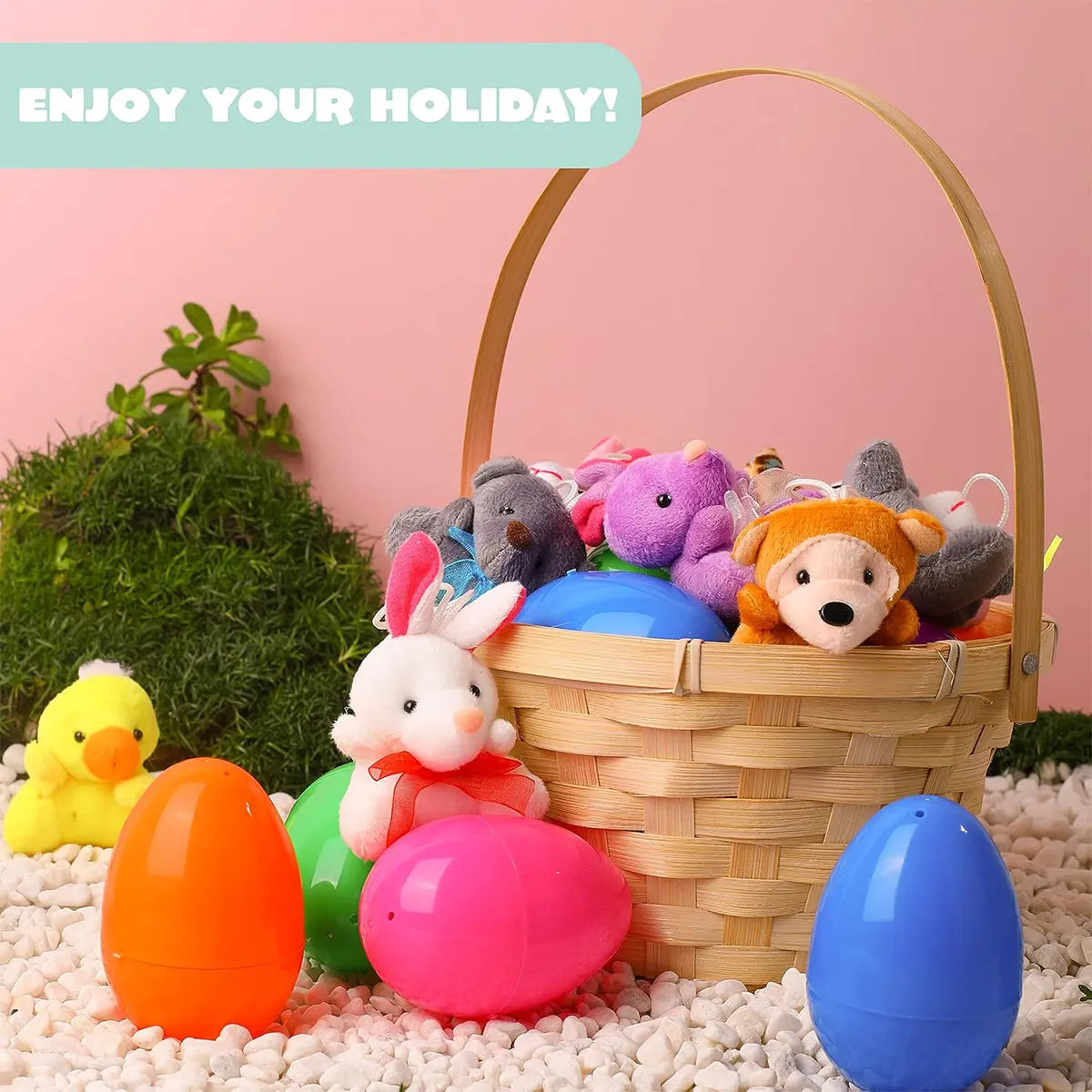 Prefilled Easter Eggs, 12/24/36 Pcs with Plush Animal Toys