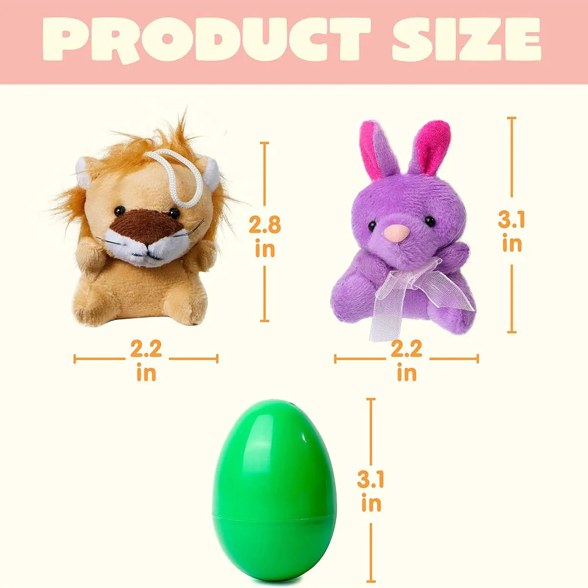 Prefilled Easter Eggs, 12/24/36 Pcs with Plush Animal Toys