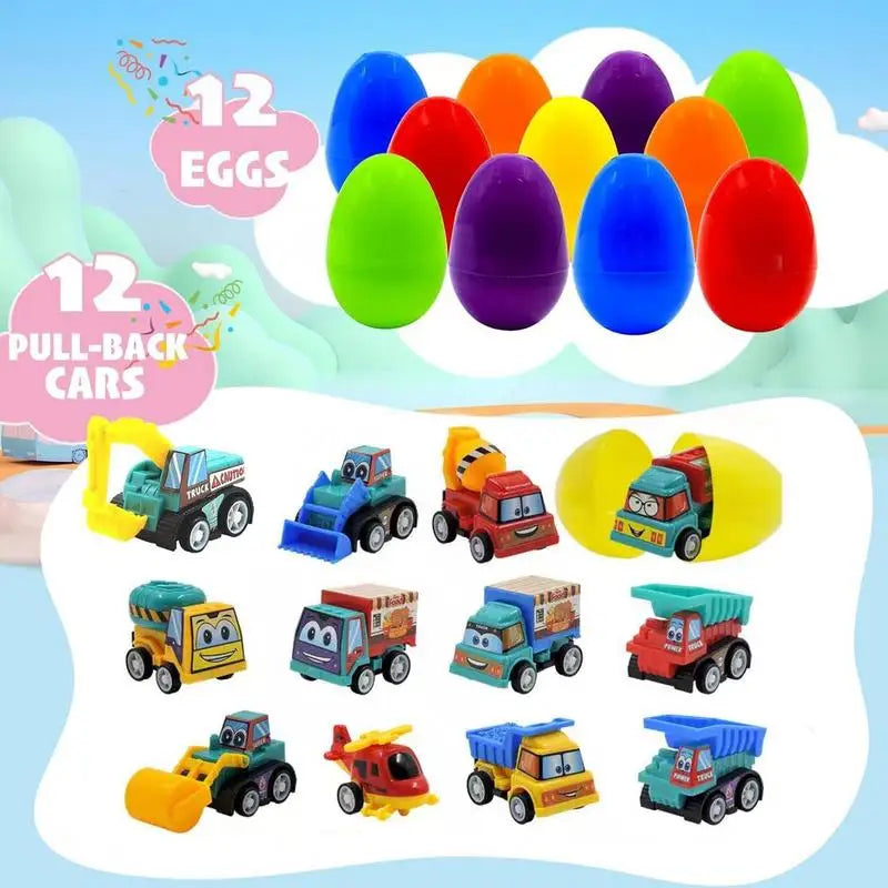 Easter Eggs (12) Prefilled With Toys